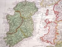 Antique Map BRITISH ISLES UK Britain J.B.Elwe large rare original engraving 1792