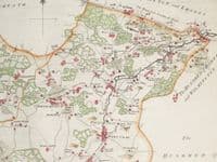 Antique Map BROMLEY, BECKENHAM HUNDRED Chislehurst Knockholt Kent, Hasted 1778