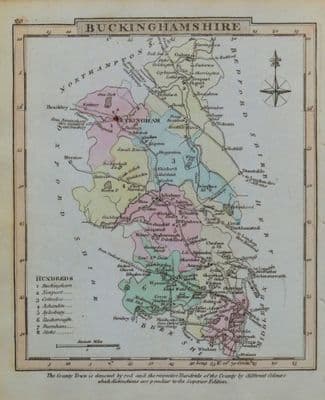 Antique Map BUCKINGHAMSHIRE, George Gray, Original Hand Coloured 1824