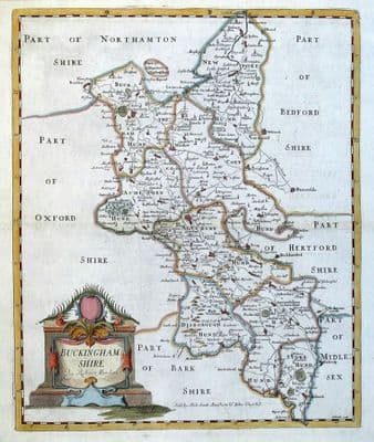 Antique Map BUCKINGHAMSHIRE, Robert Morden, original  hand coloured 1722