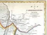 Antique Map CAMBRIDGESHIRE Large Original John Cary, Camden, Stockdale 1806
