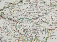 Antique Map CHESHIRE, CHESTER, Robert Morden, original old vintage map 1722