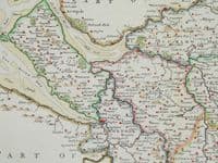 Antique Map CHESHIRE, CHESTER, Robert Morden, original old vintage map 1722