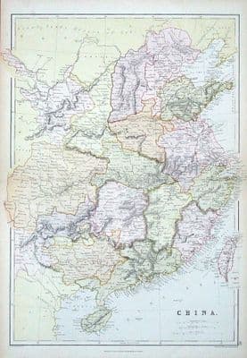 Antique Map CHINA Blackie original 1882