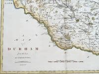 Antique Map County DURHAM Large Original  John Cary, Camden, Stockdale 1806