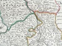 Antique Map DERBYSHIRE, Emanuel Bowen, Royal English Atlas, Original  1777
