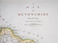Antique Map DEVON Large Original John Cary, Camden, Stockdale, 1806