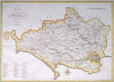 Antique Map DORSET Large Original John Cary, Camden, Stockdale, 1806