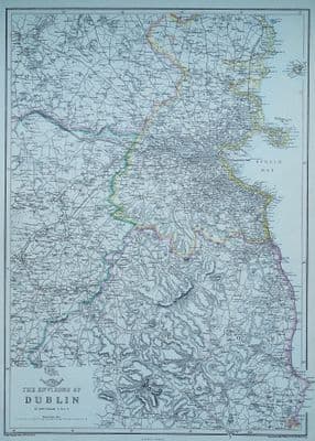 Antique Map DUBLIN, IRELAND Edward Weller Original 1863