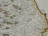 Antique Map DURHAM, Robert Morden, original hand coloured map 1695