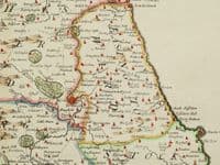 Antique Map DURHAM Robert Morden original vintage hand coloured old 1722