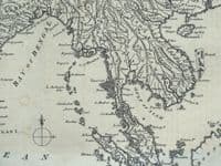 Antique Map EAST INDIES, S.E Asia, India, E.C.Drake vintage original 1768