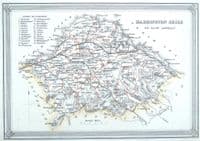 Antique Map EAST LOTHIAN HADDINGTON SCOTLAND Fullarton Original Lithograph 1868
