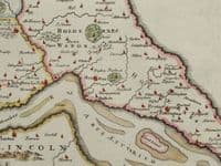 Antique Map EAST RIDING of YORKSHIRE Robert Morden original vintage old map 1722