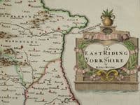 Antique Map EAST RIDING of YORKSHIRE Robert Morden original vintage old map 1722