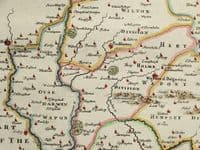 Antique Map EAST RIDING of YORKSHIRE Robert Morden original vintage old map 1722