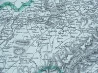 Antique Map EDINBURGH, EDINBURGHSHIRE Edward Weller Original Vintage 1863