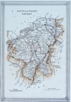 Antique Map ELGIN  & NAIRN SHIRES SCOTLAND Fullarton Original Lithograph 1868