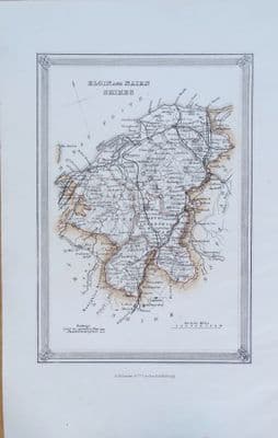 Antique Map ELGIN  & NAIRN SHIRES SCOTLAND Fullarton Original Lithograph 1868