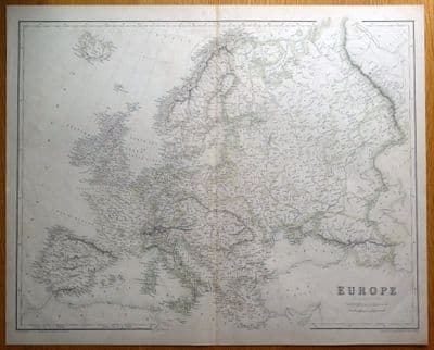 Antique Map EUROPE, Fullarton original  c1860