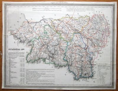 Antique Map FRANCE, PYRENEES ATLANTIQUE, BAYONNE, Dufour  c1830