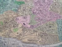 Antique Map GLASGOW, SCOTLAND City Street Plan G.W.Bacon Original Vintage c1895