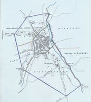 Antique Map GRANTHAM, LINCOLNSHIRE  England Street Plan, Dawson Original 1832