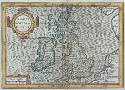 Antique Map GREAT BRITAIN, British Isles, United Kingdom Original BERTIUS c1620