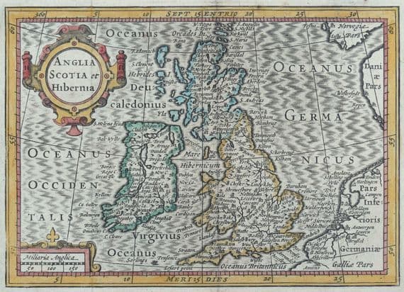 Antique Map GREAT BRITAIN, British Isles, United Kingdom Original BERTIUS c1620