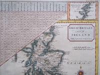 Antique Map GREAT BRITAIN & IRELAND Distance Chart J.Cary original Camden 1806