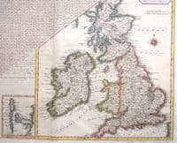 Antique Map GREAT BRITAIN & IRELAND Distance Chart J.Cary original Camden 1806