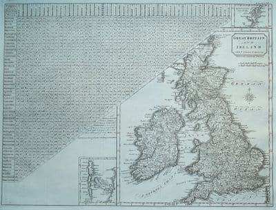 Antique Map GREAT BRITAIN & IRELAND Original large John Cary, Camden 1806