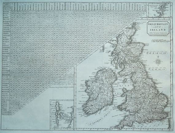 Antique Map GREAT BRITAIN & IRELAND Original large John Cary, Camden 1806