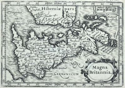 Antique Map GREAT BRITAIN, Magna Britannia, British Isles Original BERTIUS 1616