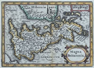 Antique Map GREAT BRITAIN, Magna Britannia, British Isles Original BERTIUS c1639