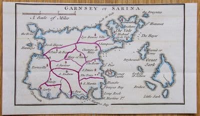 Antique Map GUERNSEY, CHANNEL ISLANDS Original John Cary, Camden, Stockdale 1806
