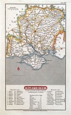 Antique Map HAMPSHIRE, Capper/Whittaker Original County Map 1824