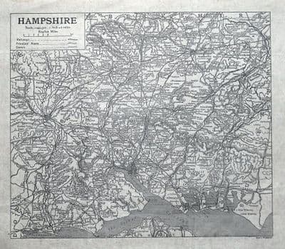 Antique Map HAMPSHIRE, E.Walker, Original County Map c1890