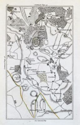 Antique Map HAYES, DOWNE, FARNBOROUGH, LEAVES GREEN, London J.Cary Original 1786