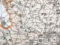 Antique Map HERTFORDSHIRE, Thomas Moule, Original  hand coloured county map c1840