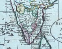 Antique Map HINDOSTAN or INDIA, New British Territories W.Guthrie original 1794