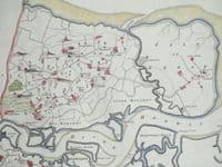 Antique Map HOO, CHATHAM, GILLINGHAM, High Halstow, Allhallows, Kent, E.Hasted 1778