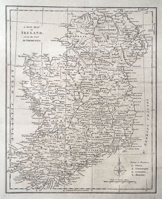 Antique Map IRELAND, G.A.Cooke Original 1817