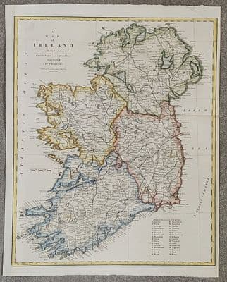 Antique Map IRELAND Large John Cary, Camden, Stockdale original 1806
