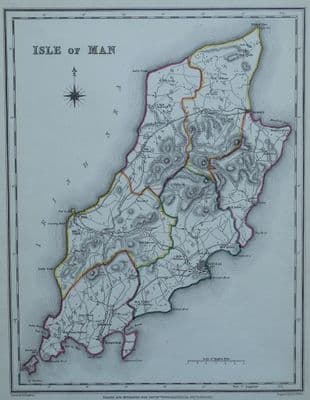 Antique Map ISLE OF MAN Lewis original 1835