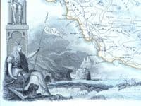 Antique Map ISLE OF MAN Original Hand Coloured Thomas Moule Engraving  1843