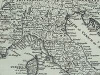 Antique Map ITALY, E.C. Drake vintage Drake's Voyages original engraving 1768