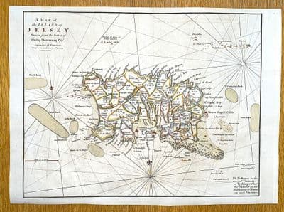 Antique Map JERSEY, CHANNEL ISLANDS John Cary, Camden, Stockdale 1806