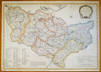 Antique Map KENT, Edward Hasted Original County Map 1790