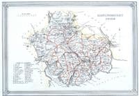 Antique Map KIRKCUDBRIGHTSHIRE Scotland Fullarton Original Lithograph 1868